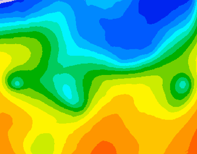 GDPS 500 millibar geopotential height 024 hour forecast chart for Canada based on 2026/10/23 1200Z data