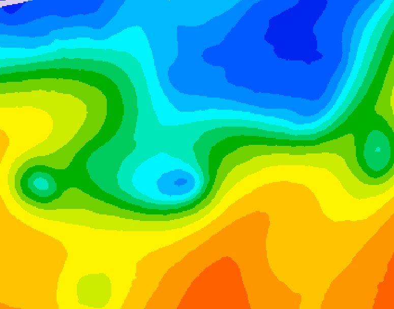 GDPS 500 millibar geopotential height 036 hour forecast chart for Canada based on 2026/10/23 1200Z data