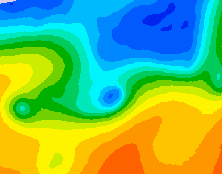GDPS 500 millibar geopotential height 042 hour forecast chart for Canada based on 2026/10/23 1200Z data