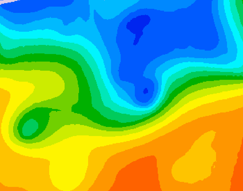 GDPS 500 millibar geopotential height 054 hour forecast chart for Canada based on 2026/10/23 1200Z data