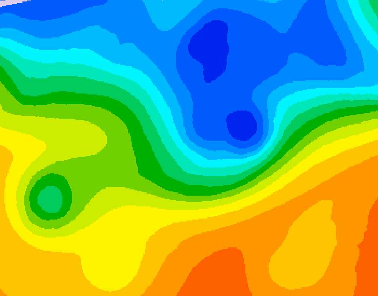 GDPS 500 millibar geopotential height 060 hour forecast chart for Canada based on 2026/10/23 1200Z data