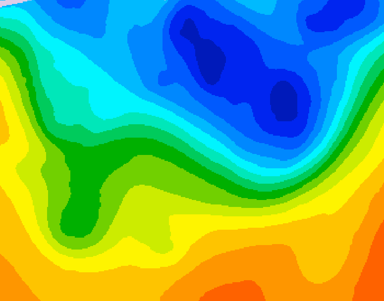 GDPS 500 millibar geopotential height 084 hour forecast chart for Canada based on 2026/10/23 1200Z data