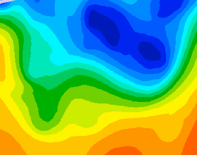 GDPS 500 millibar geopotential height 090 hour forecast chart for Canada based on 2026/10/23 1200Z data
