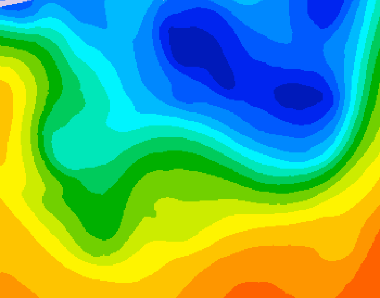 GDPS 500 millibar geopotential height 096 hour forecast chart for Canada based on 2026/10/23 1200Z data