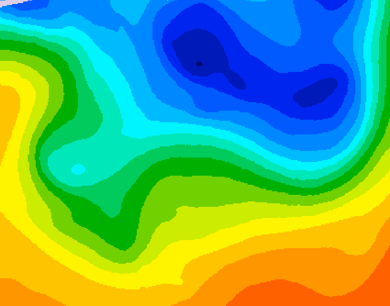 GDPS 500 millibar geopotential height 102 hour forecast chart for Canada based on 2026/10/23 1200Z data