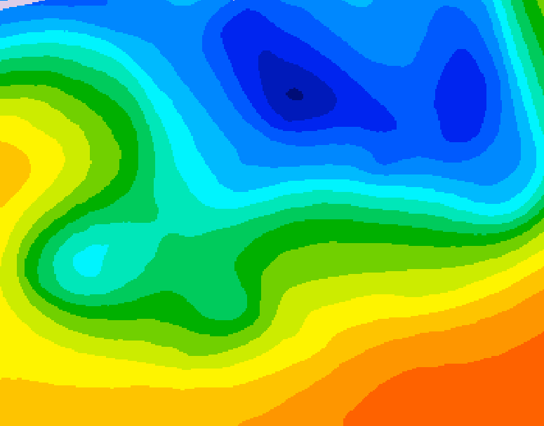 GDPS 500 millibar geopotential height 120 hour forecast chart for Canada based on 2026/10/23 1200Z data