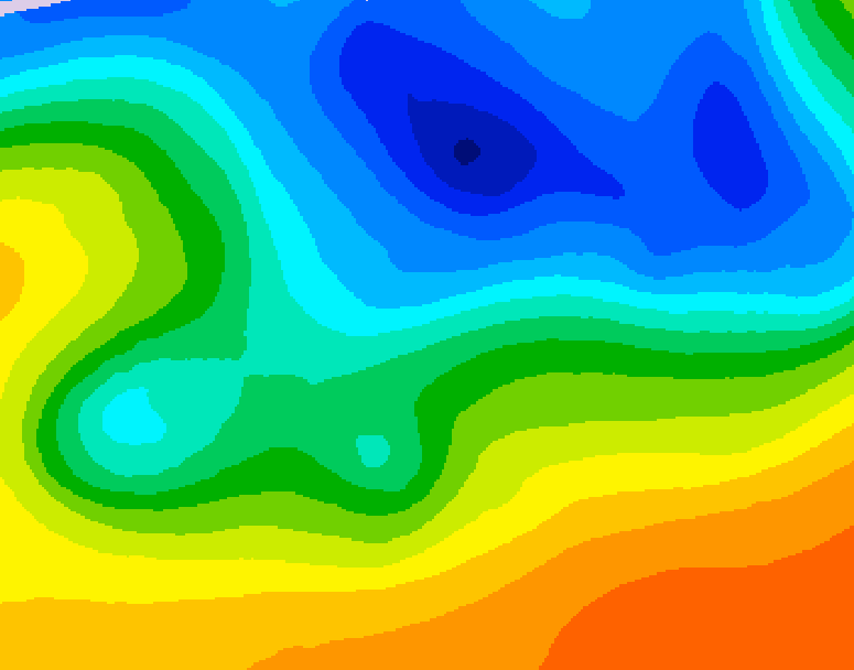 GDPS 500 millibar geopotential height 126 hour forecast chart for Canada based on 2026/10/23 1200Z data