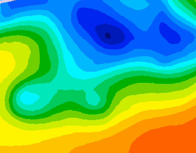GDPS 500 millibar geopotential height 132 hour forecast chart for Canada based on 2026/10/23 1200Z data