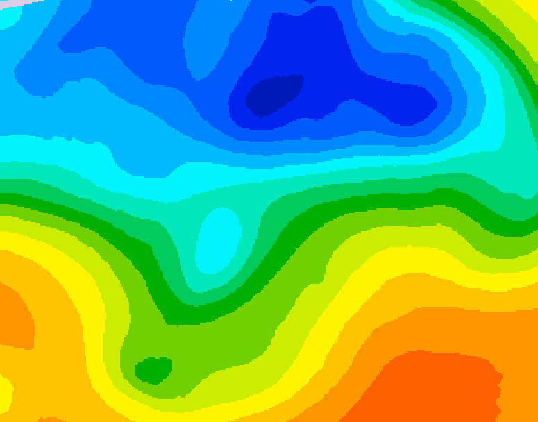 GDPS 500 millibar geopotential height 222 hour forecast chart for Canada based on 2026/10/23 1200Z data