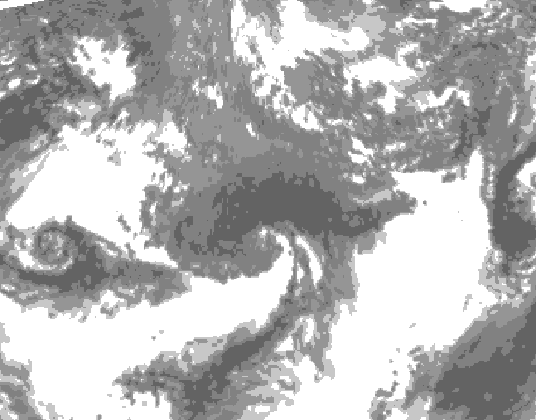 GDPS total cloud 048 hour forecast chart for Canada based on 2026/10/23 0000Z data