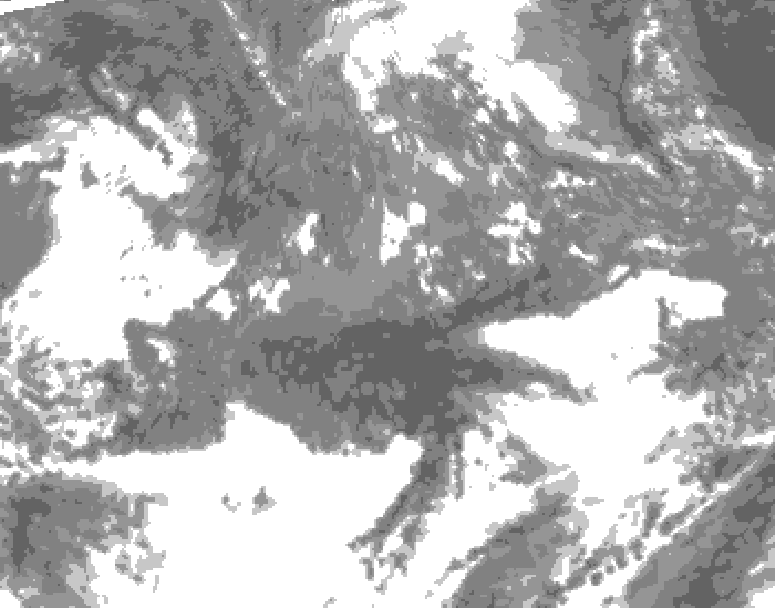 GDPS total cloud 144 hour forecast chart for Canada based on 2026/10/23 0000Z data