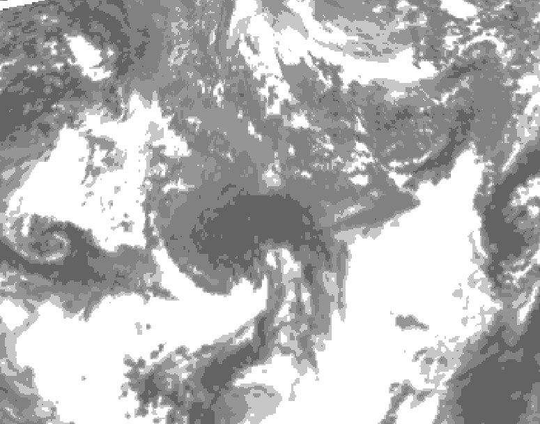 GDPS total cloud 030 hour forecast chart for Canada based on 2026/10/23 1200Z data