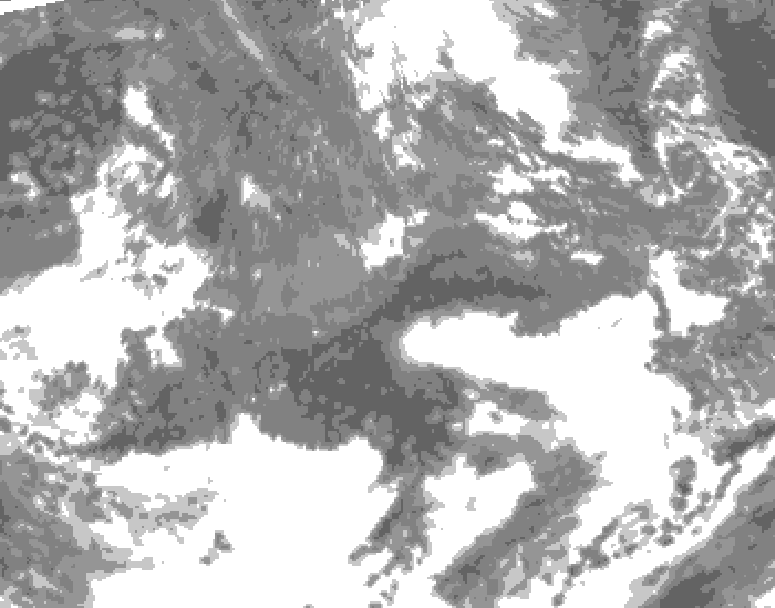 GDPS total cloud 126 hour forecast chart for Canada based on 2026/10/23 1200Z data
