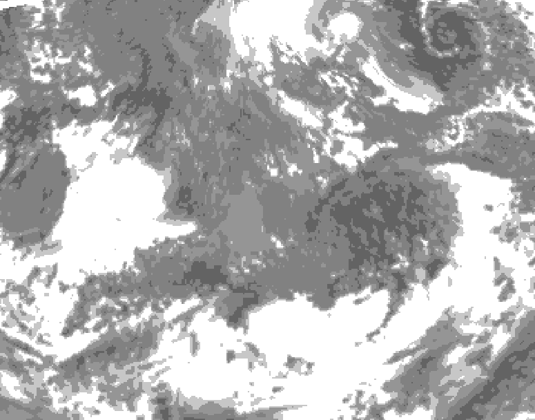 GDPS total cloud 156 hour forecast chart for Canada based on 2026/10/23 1200Z data