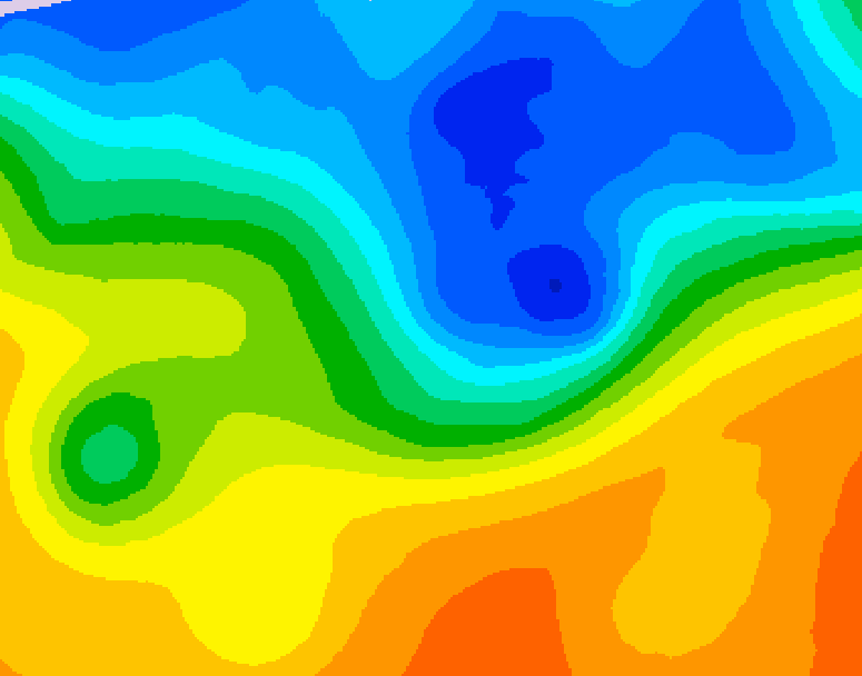 GDPS 500 millibar geopotential height 048 hour forecast chart for Canada based on 2026/10/24 0000Z data
