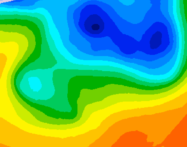 GDPS 500 millibar geopotential height 096 hour forecast chart for Canada based on 2026/10/24 0000Z data