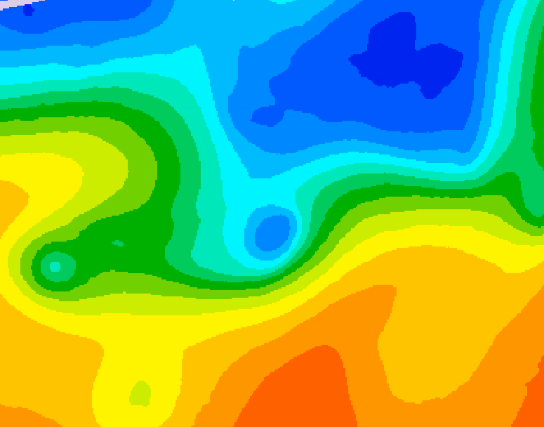 GDPS 500 millibar geopotential height 018 hour forecast chart for Canada based on 2026/10/24 1200Z data