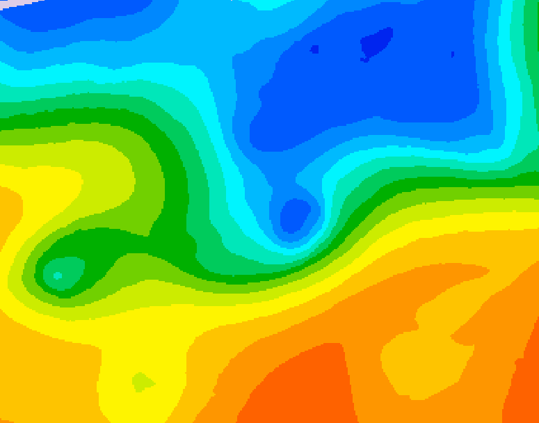 GDPS 500 millibar geopotential height 024 hour forecast chart for Canada based on 2026/10/24 1200Z data