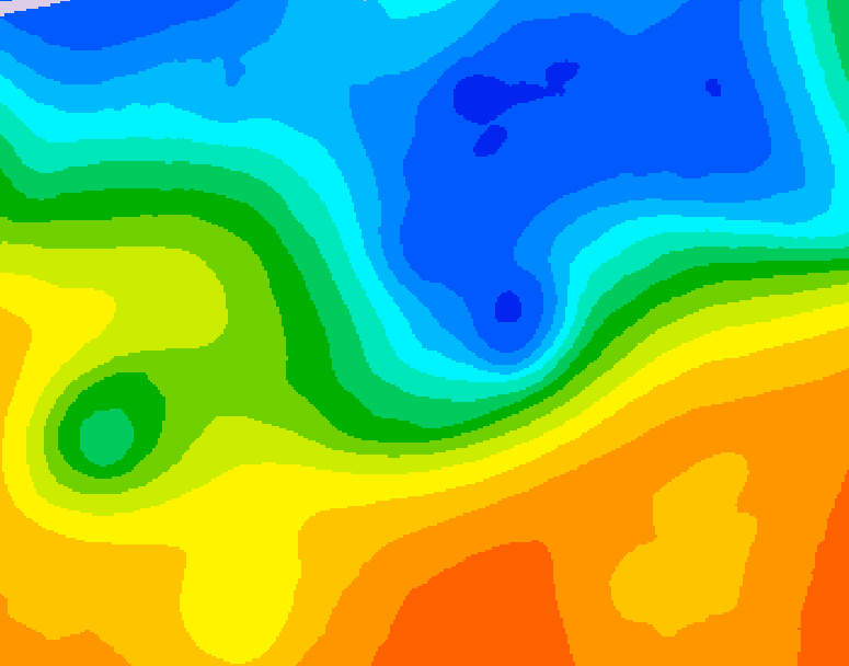 GDPS 500 millibar geopotential height 030 hour forecast chart for Canada based on 2026/10/24 1200Z data