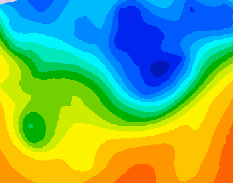 GDPS 500 millibar geopotential height 048 hour forecast chart for Canada based on 2026/10/24 1200Z data