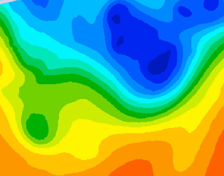 GDPS 500 millibar geopotential height 054 hour forecast chart for Canada based on 2026/10/24 1200Z data