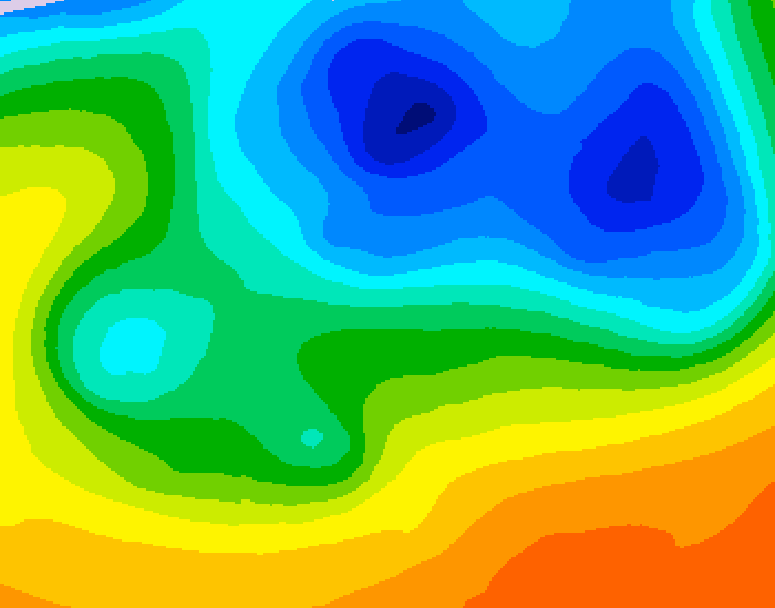 GDPS 500 millibar geopotential height 090 hour forecast chart for Canada based on 2026/10/24 1200Z data