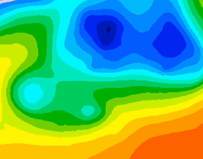 GDPS 500 millibar geopotential height 096 hour forecast chart for Canada based on 2026/10/24 1200Z data