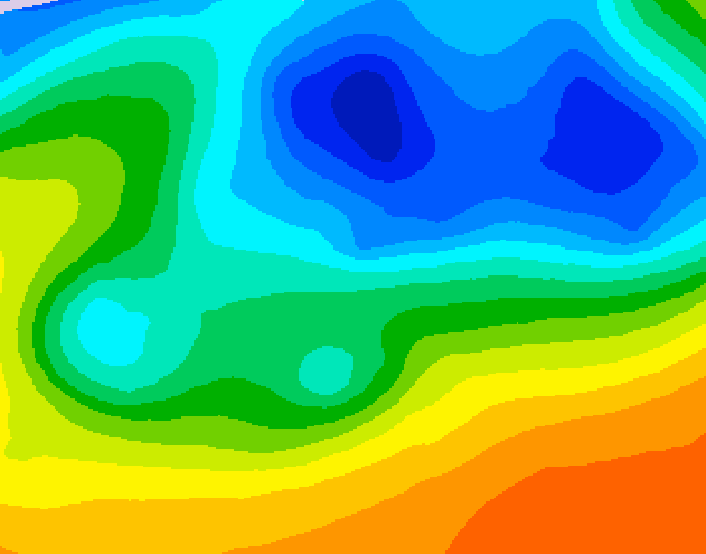 GDPS 500 millibar geopotential height 102 hour forecast chart for Canada based on 2026/10/24 1200Z data