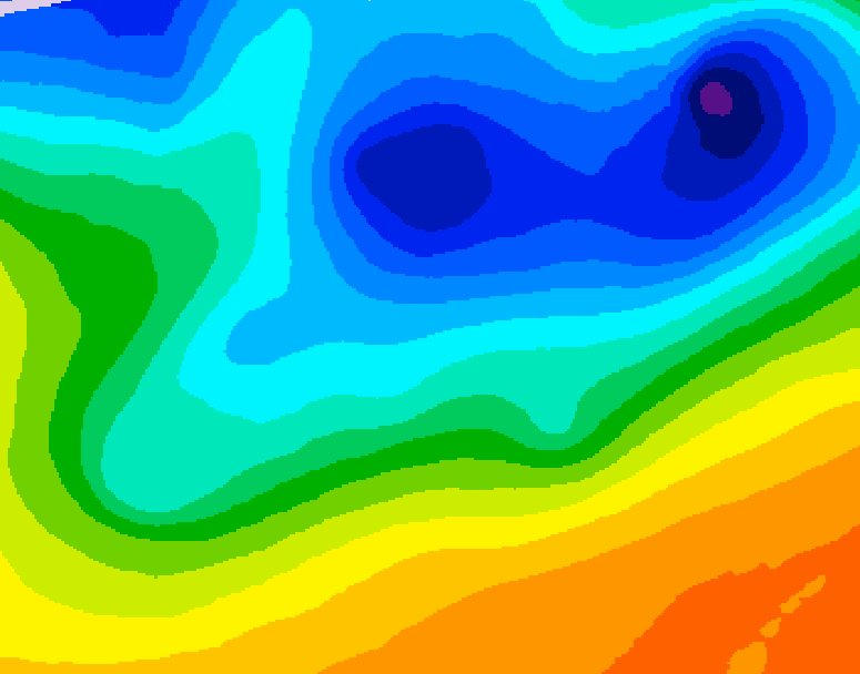 GDPS 500 millibar geopotential height 126 hour forecast chart for Canada based on 2026/10/24 1200Z data
