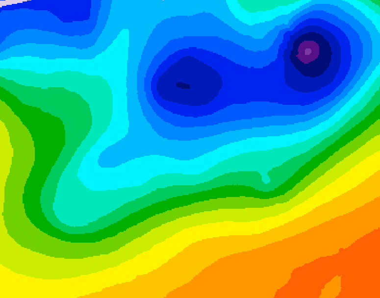 GDPS 500 millibar geopotential height 132 hour forecast chart for Canada based on 2026/10/24 1200Z data