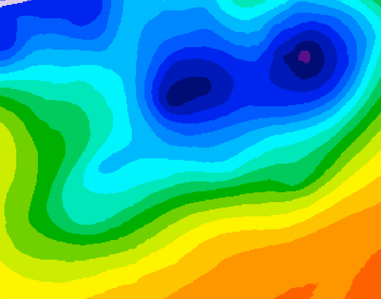 GDPS 500 millibar geopotential height 138 hour forecast chart for Canada based on 2026/10/24 1200Z data