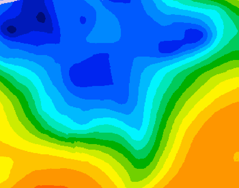 GDPS 500 millibar geopotential height 222 hour forecast chart for Canada based on 2026/10/24 1200Z data