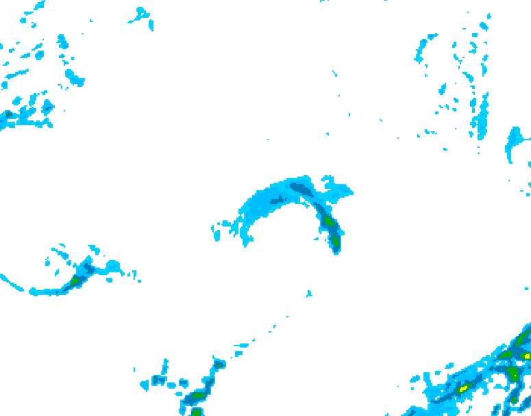 GDPS precipitation 018 hour forecast chart for Canada based on 2026/10/24 1200Z data