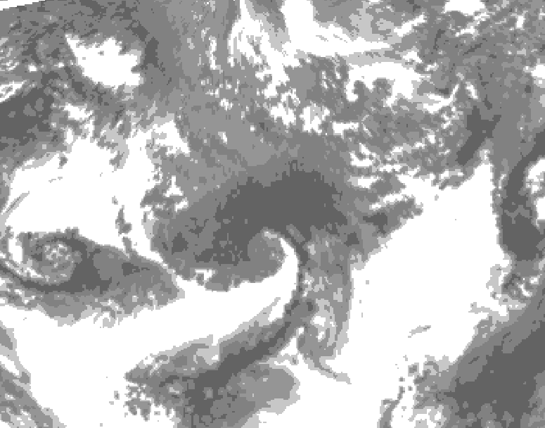GDPS total cloud 024 hour forecast chart for Canada based on 2026/10/24 0000Z data