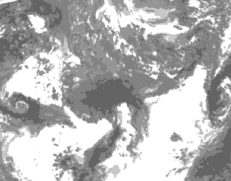 GDPS total cloud 006 hour forecast chart for Canada based on 2026/10/24 1200Z data