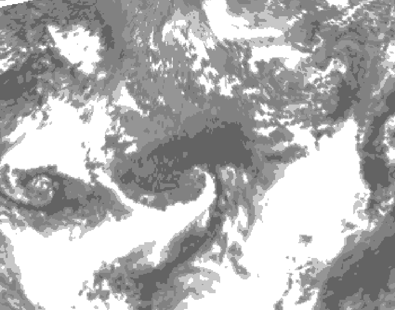 GDPS total cloud 012 hour forecast chart for Canada based on 2026/10/24 1200Z data