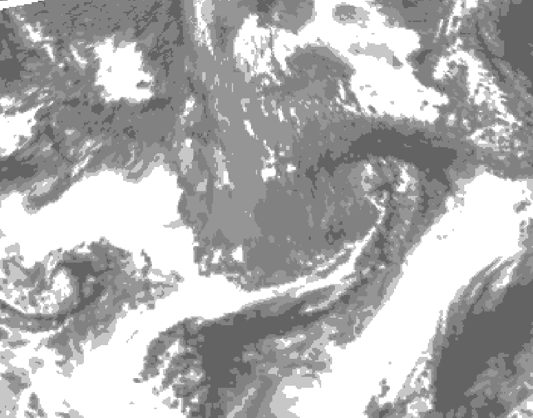 GDPS total cloud 036 hour forecast chart for Canada based on 2026/10/24 1200Z data