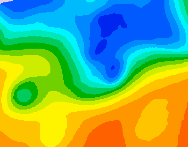 GDPS 500 millibar geopotential height 006 hour forecast chart for Canada based on 2026/10/25 1200Z data