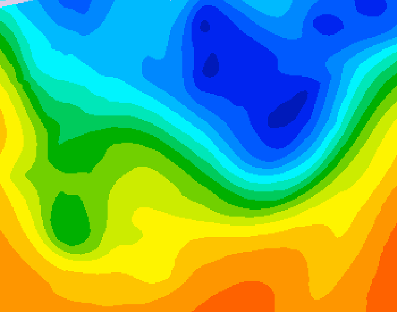GDPS 500 millibar geopotential height 030 hour forecast chart for Canada based on 2026/10/25 1200Z data