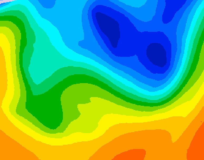 GDPS 500 millibar geopotential height 042 hour forecast chart for Canada based on 2026/10/25 1200Z data