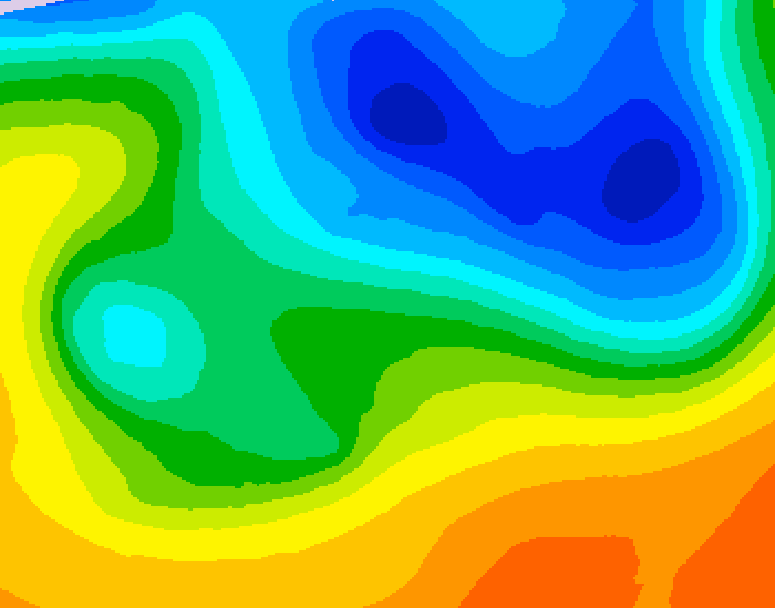 GDPS 500 millibar geopotential height 060 hour forecast chart for Canada based on 2026/10/25 1200Z data