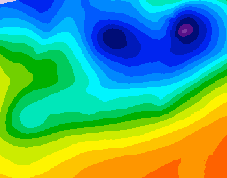 GDPS 500 millibar geopotential height 102 hour forecast chart for Canada based on 2026/10/25 1200Z data