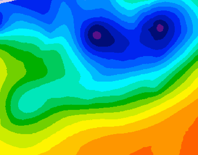 GDPS 500 millibar geopotential height 108 hour forecast chart for Canada based on 2026/10/25 1200Z data