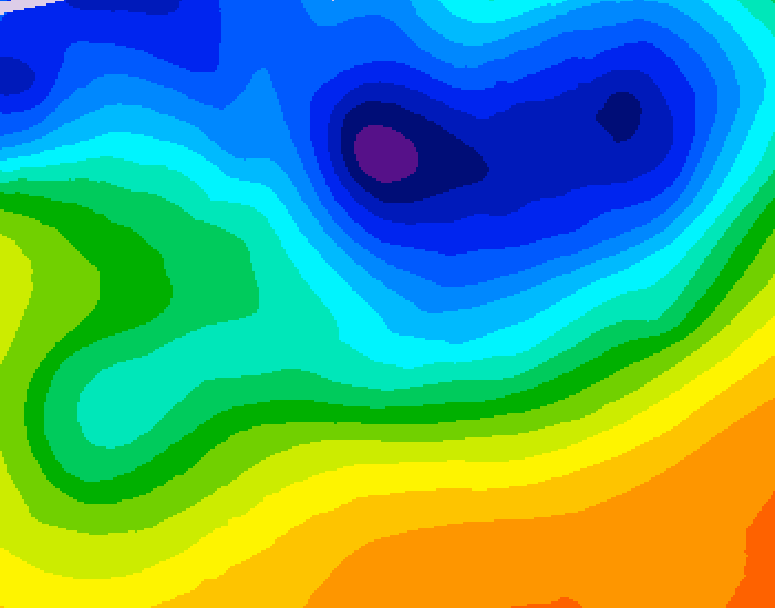 GDPS 500 millibar geopotential height 114 hour forecast chart for Canada based on 2026/10/25 1200Z data