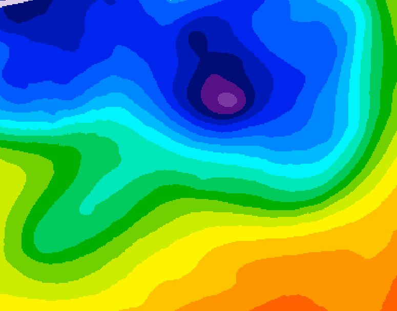 GDPS 500 millibar geopotential height 138 hour forecast chart for Canada based on 2026/10/25 1200Z data