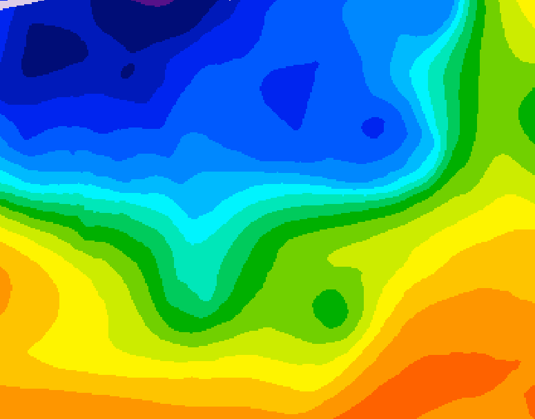 GDPS 500 millibar geopotential height 222 hour forecast chart for Canada based on 2026/10/25 1200Z data