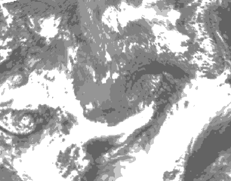 GDPS total cloud 006 hour forecast chart for Canada based on 2026/10/25 1200Z data