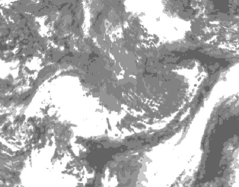 GDPS total cloud 024 hour forecast chart for Canada based on 2026/10/25 1200Z data