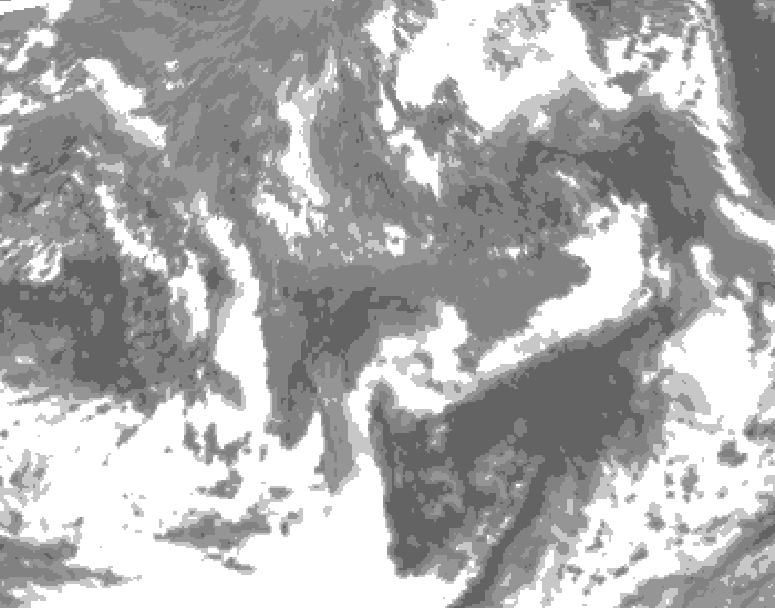 GDPS total cloud 222 hour forecast chart for Canada based on 2026/10/25 1200Z data
