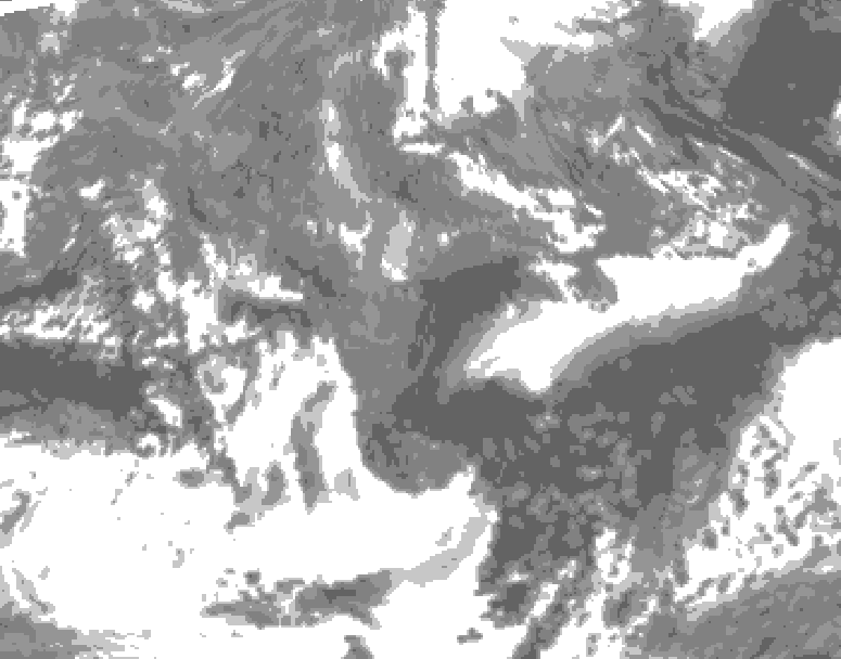 GDPS total cloud 240 hour forecast chart for Canada based on 2026/10/25 1200Z data